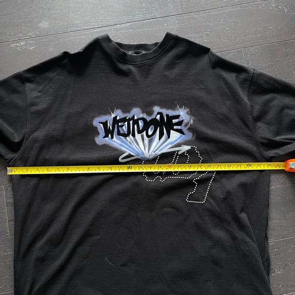 We11Done Welldone crystal logo long sleeve shirt in black size small - Picture 7 of 8